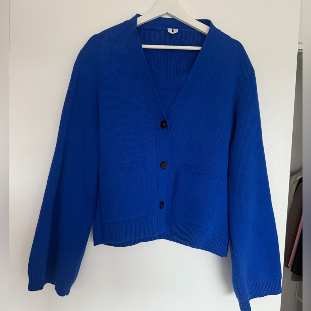 ARKET 100% Cotton Electric Blue Cardigan